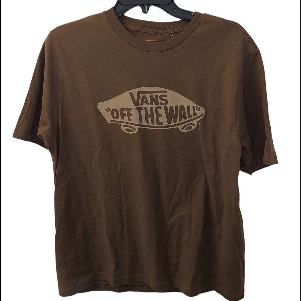 Vans Off The Wall Logo Graphic Tee Brown Skate Classic Fit Womens S